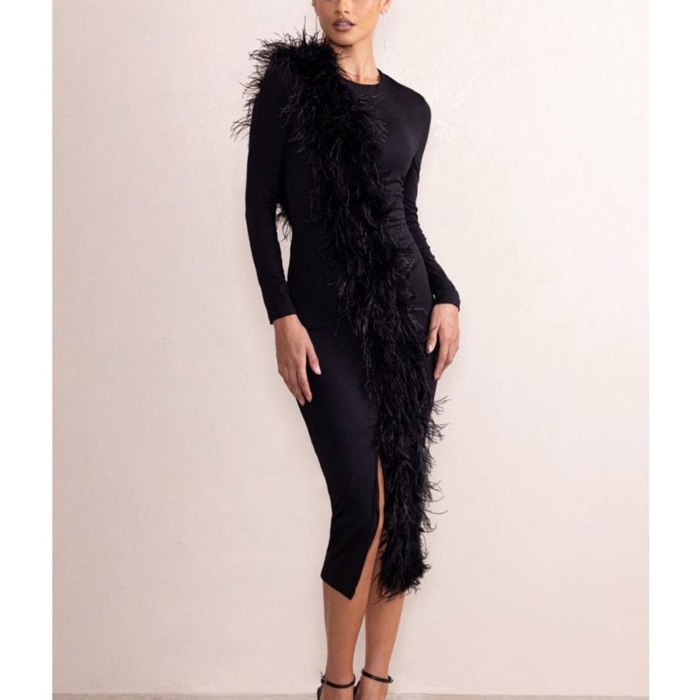 Club L London Black Long Sleeve Bodycon Dress